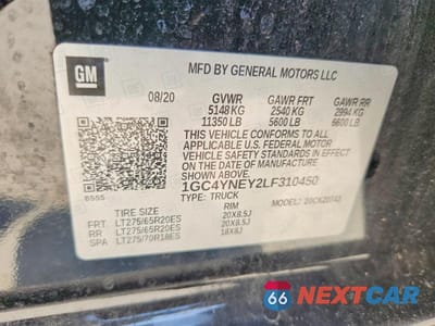 Zdjęcie 12 z 12 samochodu: 2020 CHEVROLET SILVERADO K2500 HEAVY DUTY LT VIN:1GC4YNEY2LF310450 - miniatura