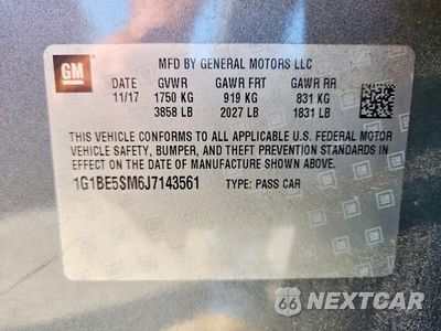Zdjęcie 12 z 12 samochodu: 2018 CHEVROLET CRUZE LT VIN:1G1BE5SM6J7143561 - miniatura