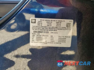 Zdjęcie 13 z 13 samochodu: 2015 CHEVROLET EQUINOX LT VIN:2GNALBEK5F1151373 - miniatura