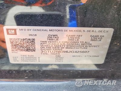Zdjęcie 12 z 12 samochodu: 2018 GMC SIERRA K1500 SLT VIN:3GTU2NER6JG425607 - miniatura