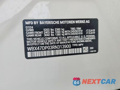 Zdjęcie 13 z 13 samochodu: 2024 BMW X3 SDRIVE30I VIN:WBX47DP03RN313900 - miniatura