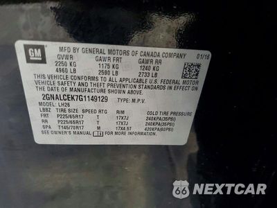 Zdjęcie 13 z 13 samochodu: 2016 CHEVROLET EQUINOX LT VIN:2GNALCEK7G1149129 - miniatura