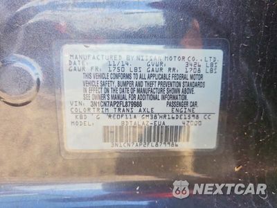 Zdjęcie 12 z 12 samochodu: 2015 NISSAN VERSA 1.6 S PLUS VIN:3N1CN7AP2FL879986 - miniatura
