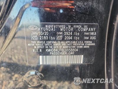 Zdjęcie 12 z 12 samochodu: 2020 HYUNDAI ELANTRA VALUE EDITION VIN:KMHD84LF6LU058804 - miniatura