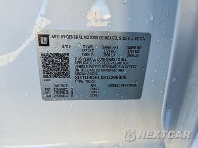 Zdjęcie 13 z 13 samochodu: 2019 GMC SIERRA K1500 SLT VIN:3GTU9DEL0KG299005 - miniatura