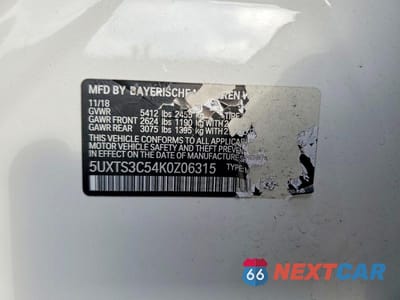 Zdjęcie 13 z 13 samochodu: 2019 BMW X3 XDRIVEM40I VIN:5UXTS3C54K0Z06315 - miniatura