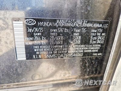 Zdjęcie 13 z 13 samochodu: 2023 HYUNDAI SANTA FE SEL VIN:5NMS2DAJ1PH546060 - miniatura