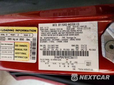 Zdjęcie 12 z 12 samochodu: 2014 FORD FUSION SE VIN:3FA6P0H78ER236111 - miniatura