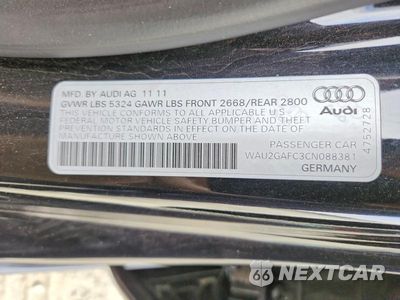 Zdjęcie 13 z 13 samochodu: 2012 AUDI A7 PRESTIGE VIN:WAU2GAFC3CN088381 - miniatura