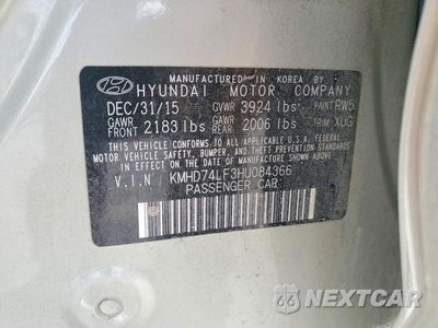 Zdjęcie 12 z 12 samochodu: 2017 HYUNDAI ELANTRA SE VIN:KMHD74LF3HU084366 - miniatura