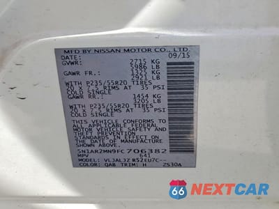 Zdjęcie 13 z 13 samochodu: 2015 NISSAN PATHFINDER S VIN:5N1AR2MN9FC706382 - miniatura