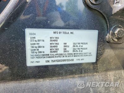Zdjęcie 13 z 13 samochodu: 2024 TESLA MODEL Y VIN:7SAYGDED9RF055498 - miniatura