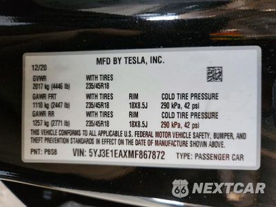 Zdjęcie 12 z 12 samochodu: 2021 TESLA MODEL 3 VIN:5YJ3E1EAXMF867872 - miniatura