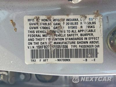 Zdjęcie 12 z 12 samochodu: 2015 HONDA CIVIC LX VIN:19XFB2F5XFE051556 - miniatura