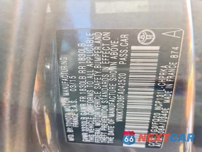 Zdjęcie 12 z 12 samochodu: 2015 TOYOTA YARIS 5-DOOR L VIN:VNKKTUD36FA042520 - miniatura