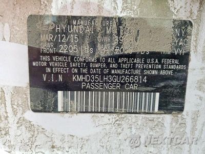 Zdjęcie 12 z 12 samochodu: 2016 HYUNDAI ELANTRA GT BASE VIN:KMHD35LH3GU266814 - miniatura