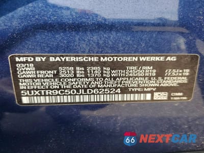 Zdjęcie 12 z 12 samochodu: 2018 BMW X3 XDRIVE30I VIN:5UXTR9C50JLD62524 - miniatura