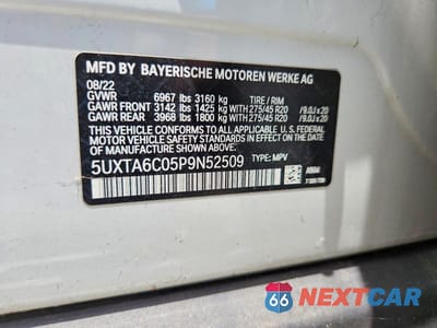 Zdjęcie 13 z 13 samochodu: 2023 BMW X5 XDRIVE45E VIN:5UXTA6C05P9N52509 - miniatura