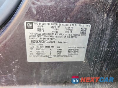 Zdjęcie 12 z 12 samochodu: 2015 CHEVROLET SILVERADO K1500 LT VIN:3GCUKREC0FG363423 - miniatura