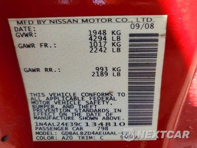 Zdjęcie 12 z 12 samochodu: 2009 NISSAN ALTIMA 2.5 S VIN:1N4AL24E39C134810 - miniatura