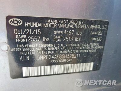 Zdjęcie 12 z 12 samochodu: 2016 HYUNDAI SONATA SE VIN:5NPE24AF8GH328211 - miniatura