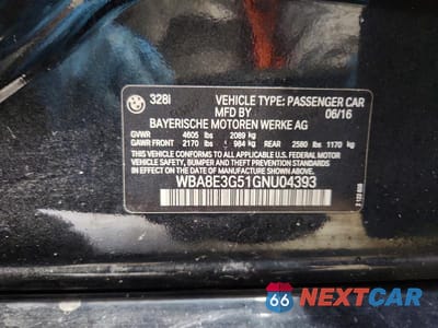 Zdjęcie 12 z 12 samochodu: 2016 BMW 328 XI SULEV VIN:WBA8E3G51GNU04393 - miniatura