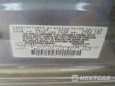 Zdjęcie 12 z 12 samochodu: 2018 NISSAN VERSA S VIN:3N1CN7AP0JL885634 - miniatura