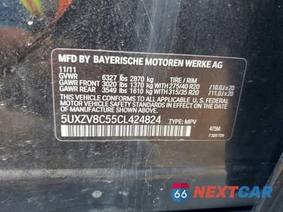 Zdjęcie 13 z 13 samochodu: 2012 BMW X5 XDRIVE50I VIN:5UXZV8C55CL424824 - miniatura