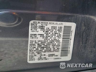Zdjęcie 13 z 13 samochodu: 2019 NISSAN ROGUE SV VIN:JN8AT2MT5KW267862 - miniatura