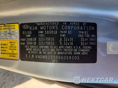 Zdjęcie 13 z 13 samochodu: 2006 KIA SEDONA LX VIN:KNDMB233666059105 - miniatura