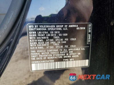 Zdjęcie 14 z 14 samochodu: 2019 VOLKSWAGEN ATLAS SE VIN:1V2DR2CA6KC547989 - miniatura