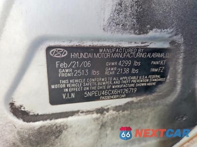 Zdjęcie 12 z 12 samochodu: 2006 HYUNDAI SONATA GLS VIN:5NPEU46CX6H126719 - miniatura