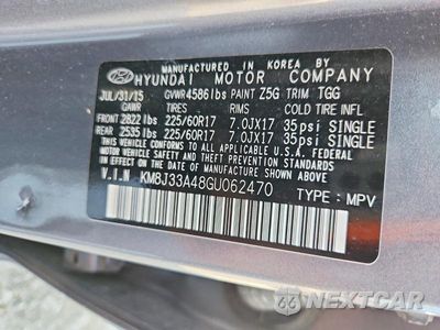 Zdjęcie 13 z 13 samochodu: 2016 HYUNDAI TUCSON SE VIN:KM8J33A48GU062470 - miniatura