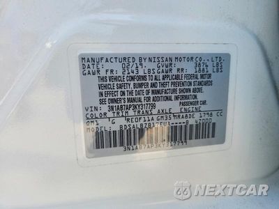 Zdjęcie 12 z 12 samochodu: 2019 NISSAN SENTRA S VIN:3N1AB7AP3KY317799 - miniatura