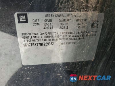 Zdjęcie 12 z 12 samochodu: 2016 CHEVROLET MALIBU LT VIN:1G1ZE5ST7GF239932 - miniatura