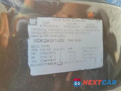Zdjęcie 12 z 12 samochodu: 2008 CHEVROLET SILVERADO C2500 HEAVY DUTY VIN:1GCHC23KX8F116530 - miniatura