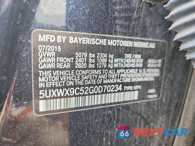 Zdjęcie 12 z 12 samochodu: 2016 BMW X3 XDRIVE28I VIN:5UXWX9C52G0D70234 - miniatura