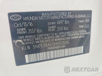 Zdjęcie 13 z 13 samochodu: 2017 HYUNDAI SONATA SE VIN:5NPE24AF0HH513015 - miniatura