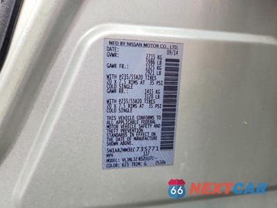 Zdjęcie 13 z 13 samochodu: 2014 NISSAN PATHFINDER S VIN:5N1AR2MM3EC735771 - miniatura
