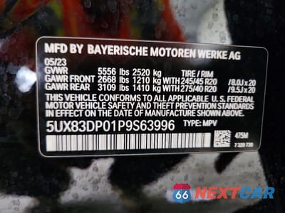 Zdjęcie 12 z 12 samochodu: 2023 BMW X3 M40I VIN:5UX83DP01P9S63996 - miniatura