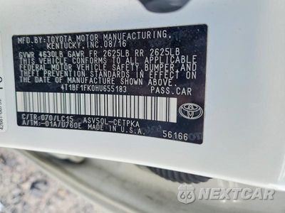 Zdjęcie 12 z 12 samochodu: 2017 TOYOTA CAMRY XSE VIN:4T1BF1FK0HU655183 - miniatura