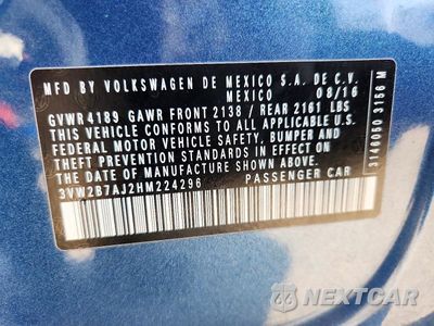 Zdjęcie 13 z 13 samochodu: 2017 VOLKSWAGEN JETTA S VIN:3VW2B7AJ2HM224296 - miniatura
