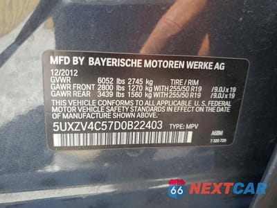 Zdjęcie 12 z 12 samochodu: 2013 BMW X5 XDRIVE35I VIN:5UXZV4C57D0B22403 - miniatura