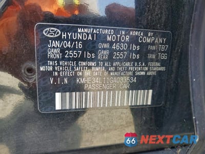 Zdjęcie 12 z 12 samochodu: 2016 HYUNDAI SONATA HYBRID LIMITED VIN:KMHE34L11GA033534 - miniatura