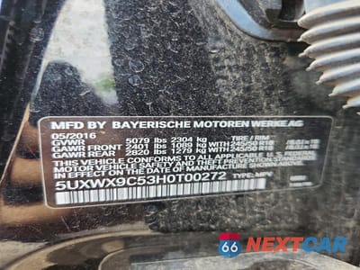 Zdjęcie 13 z 13 samochodu: 2017 BMW X3 XDRIVE28I VIN:5UXWX9C53H0T00272 - miniatura
