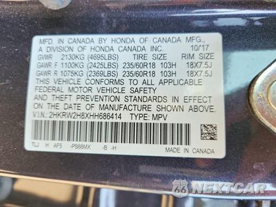Zdjęcie 13 z 13 samochodu: 2017 HONDA CR-V EXL VIN:2HKRW2H8XHH686414 - miniatura