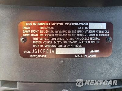 Zdjęcie 10 z 10 samochodu: 2006 SUZUKI AN650 K3 VIN:JS1CP51AX62102166 - miniatura