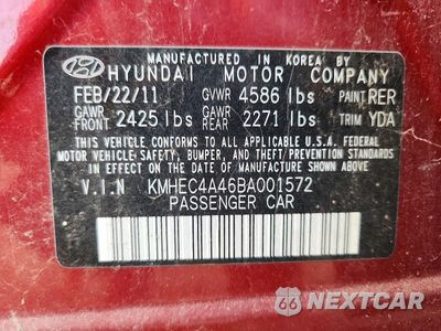 Zdjęcie 12 z 12 samochodu: 2011 HYUNDAI SONATA HYBRID VIN:KMHEC4A46BA001572 - miniatura