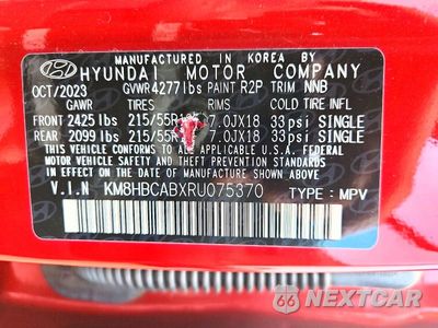 Zdjęcie 12 z 12 samochodu: 2024 HYUNDAI KONA SEL VIN:KM8HBCABXRU075370 - miniatura