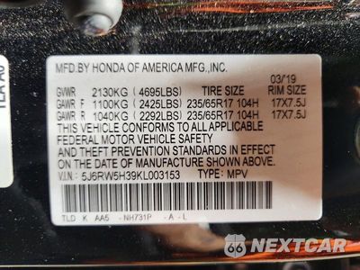 Zdjęcie 13 z 13 samochodu: 2019 HONDA CR-V LX VIN:5J6RW5H39KL003153 - miniatura